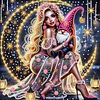 Crescent Moon Beauty - Crystal Rhinestone Diamond Painting