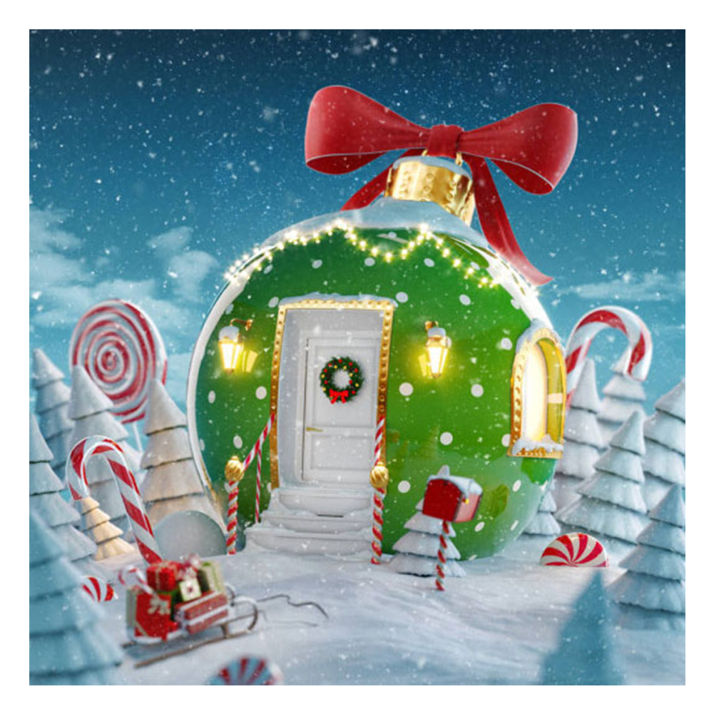 

Christmas House - Round Drill Diamond Painting - 30*30CM, 501 Original