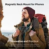  For iPhone 12 / 13 / 14 / 15 Silicone Neck Mount Magnetic Selfie Stick Phone Neck Holder - Grey
