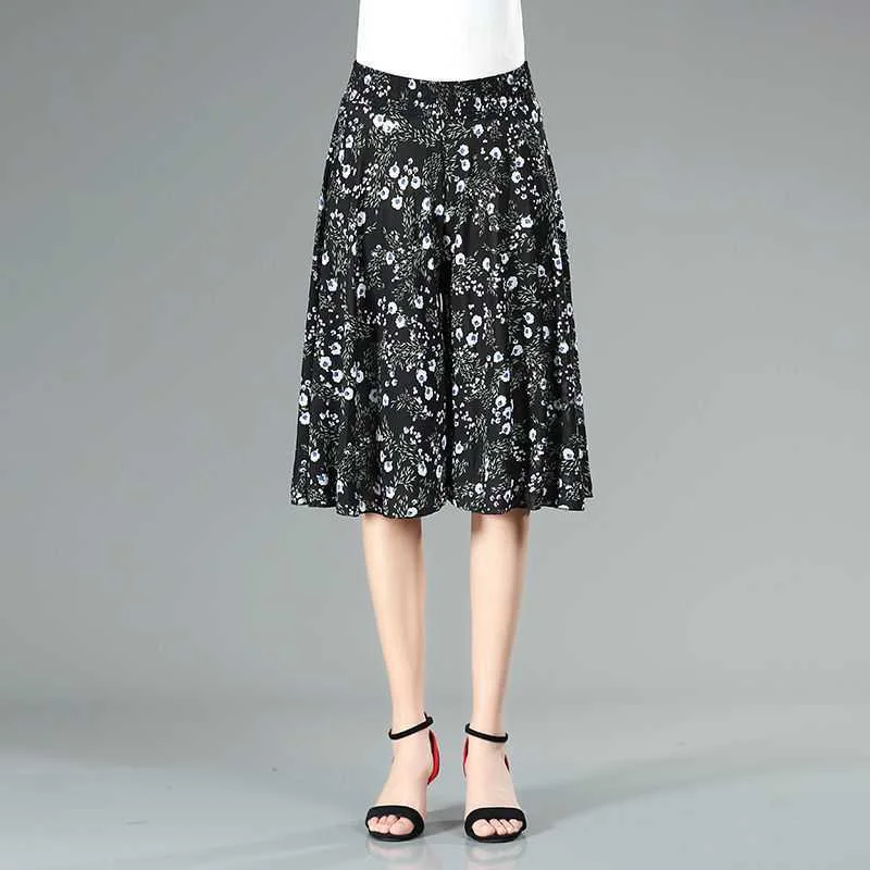 (Spring Sale-45% OFF) Women's High Elastic Waist Pleated Chiffon Wide Leg Culottes