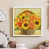 Sunflower Basket-11CT Stamped Cross Stitch 61*61cm/24.02*24.02in(Big Size) tapestrymarket