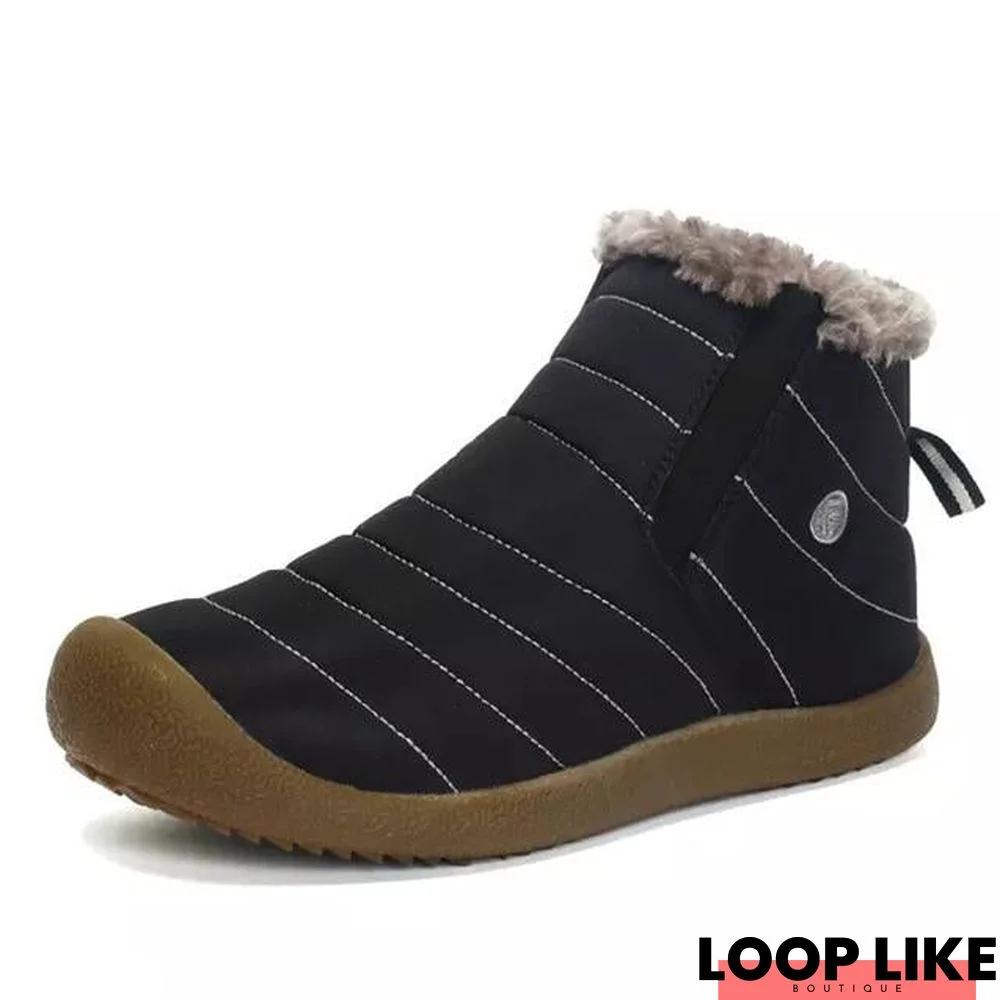 Men Plus Size Waterproof Winter Shoes Ankle Boots with Fur Snow Boots