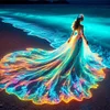 (Multi-Style) Beach Dress Girl-11CT Stamped Cross Stitch 45*45cm
