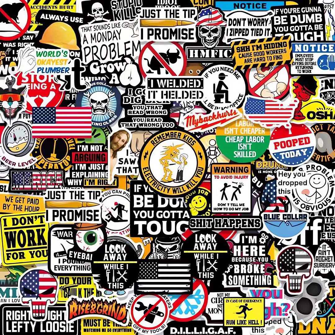 150pcs Hard Hat Stickers Pack(DIRTY) - Perfect for Helmets, Toolboxes..