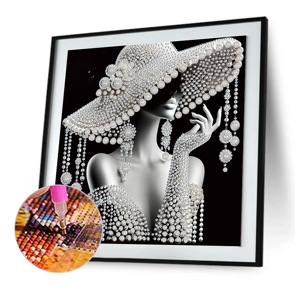 Diamond Painting - Partial Special Shaped Drill - Elegant Lady(Canvas|30*30cm)