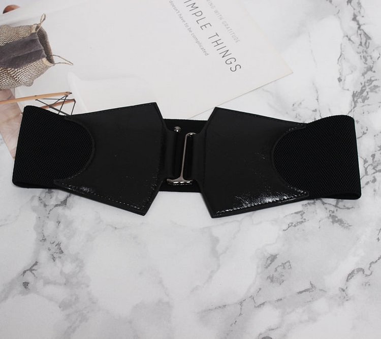 Patent Leather Wide-Waisted Buckle Belt