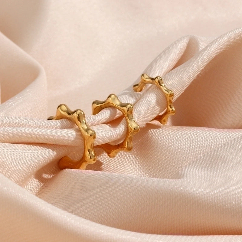 Hip-Hop Geometric Plating 304 Stainless Steel No Inlaid 18K Gold Plated Earrings