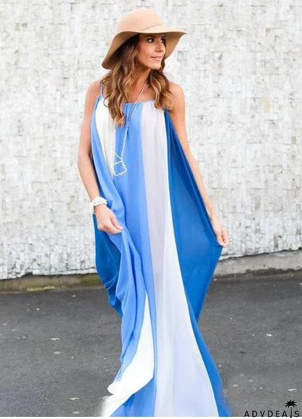 Halter Multi Color Oversize Maxi Dress