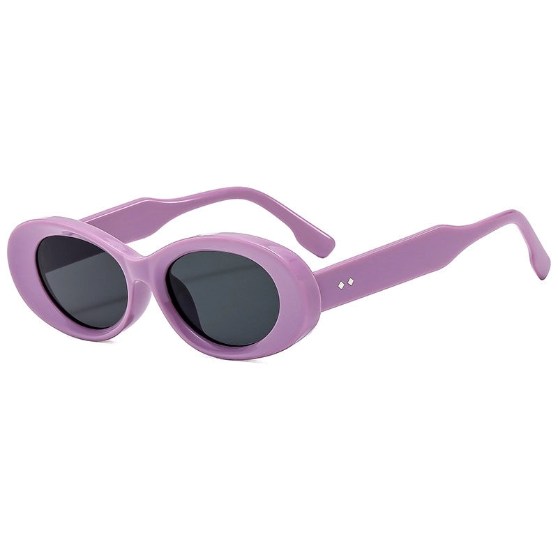 Basic Minimalist Geometric Ac Oval Frame Full Frame Women's Sunglasses