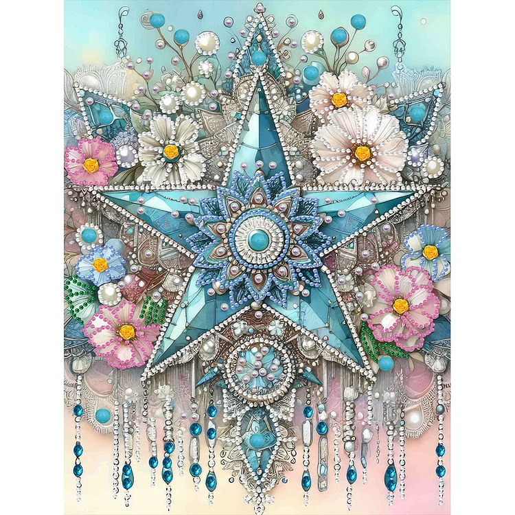 Gorgeous Five-Pointed Star (30*40cm)   Special Shaped Diamond Painting gbfke