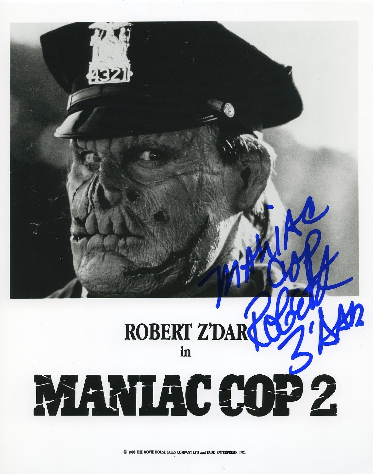 ROBERT Z'DAR SIGNED ROBERT ZDAR SIGNED MANIAC COP Photo Poster painting RARE RARE RARE!!