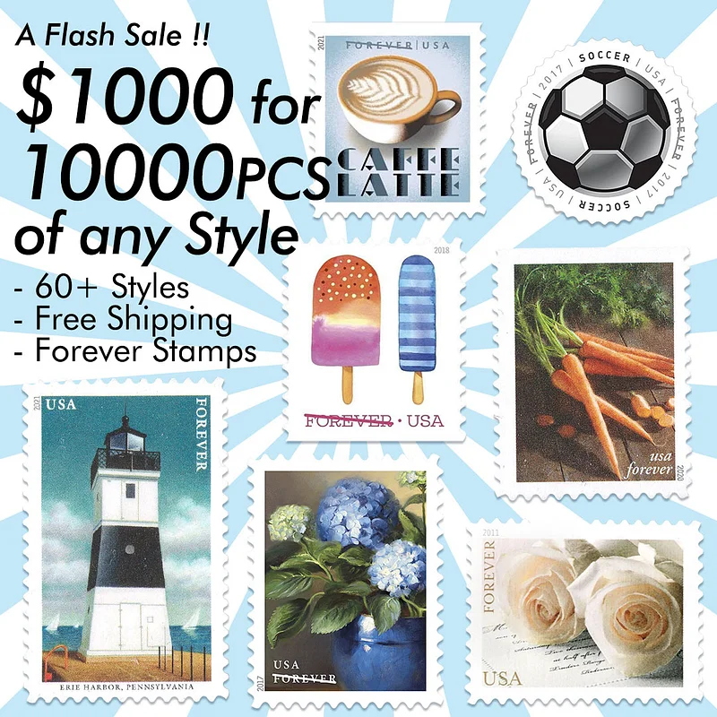 $19.98/100PCS. Big Discount! 64 Styles First Class Postage Stamps 100 PCS Forever  Postage Stamps Valentine Wedding Celebration Anniversary Romance Party