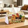 (24cm)Diamond Art Tissue Box Cover DIY PU Desktop Organizer Large(farm chicken)