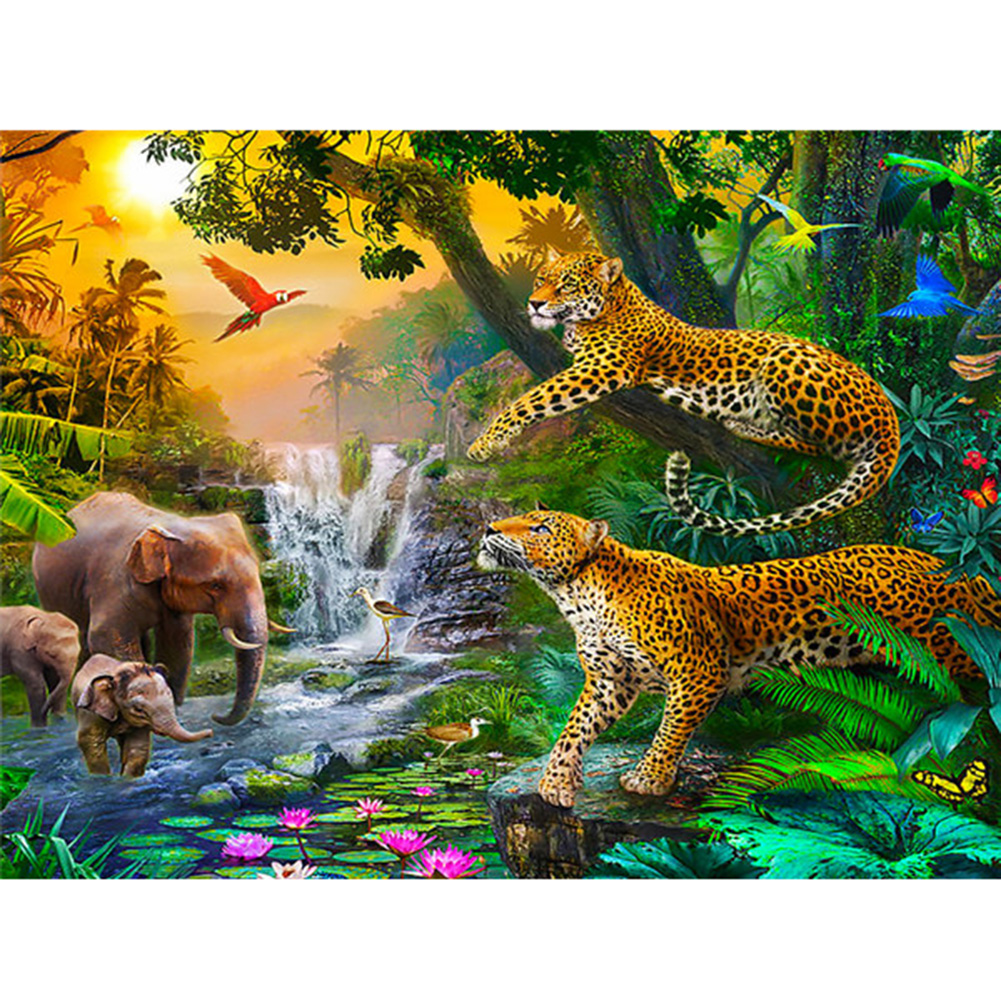 

50*40CM - Square Drill Diamond Painting - Leopard, 501 Original