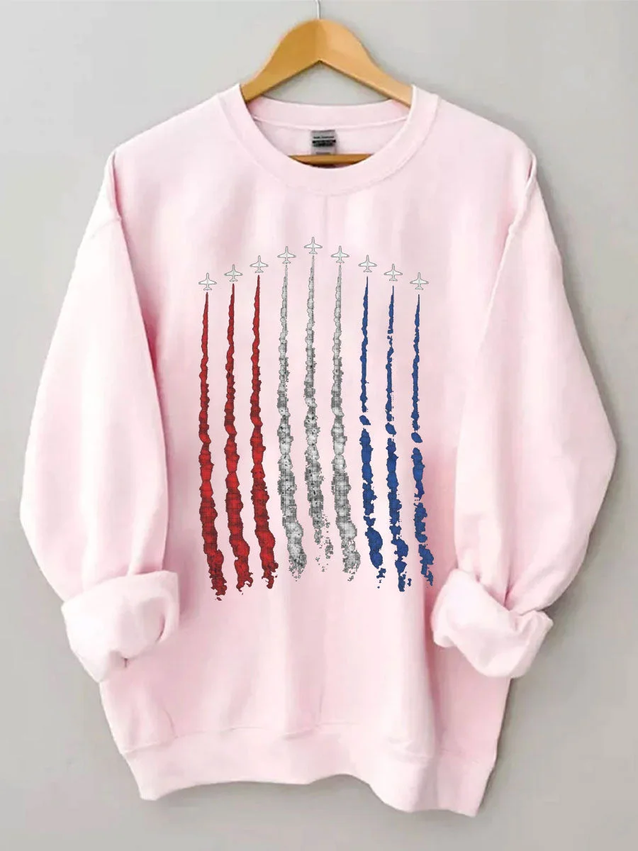 Red White Blue Air Force Flyover Sweatshirt