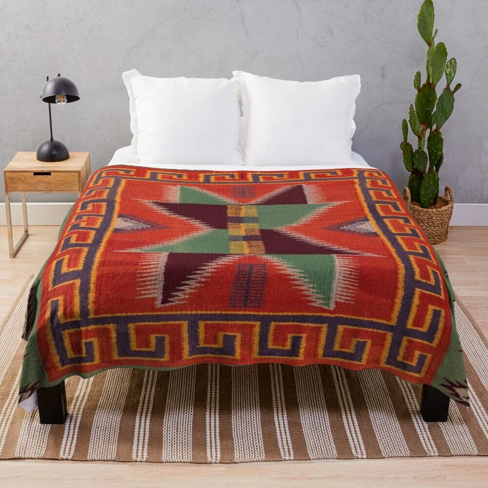 Athvotar of Original Throws Blanket 1890 Retro Blanket with Navajo Saddle, Soft Flannel Bed Blankets Warm Lightweight Fleece Blanket