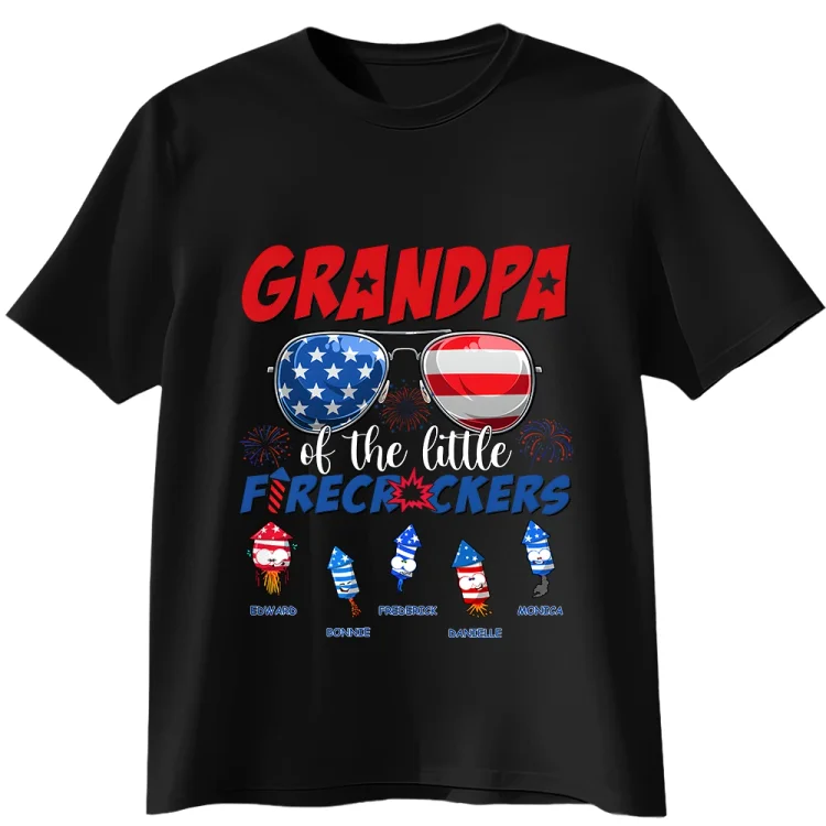 Personalized T-Shirt-Daddy Of The Little Firecrackers-Gift For Family