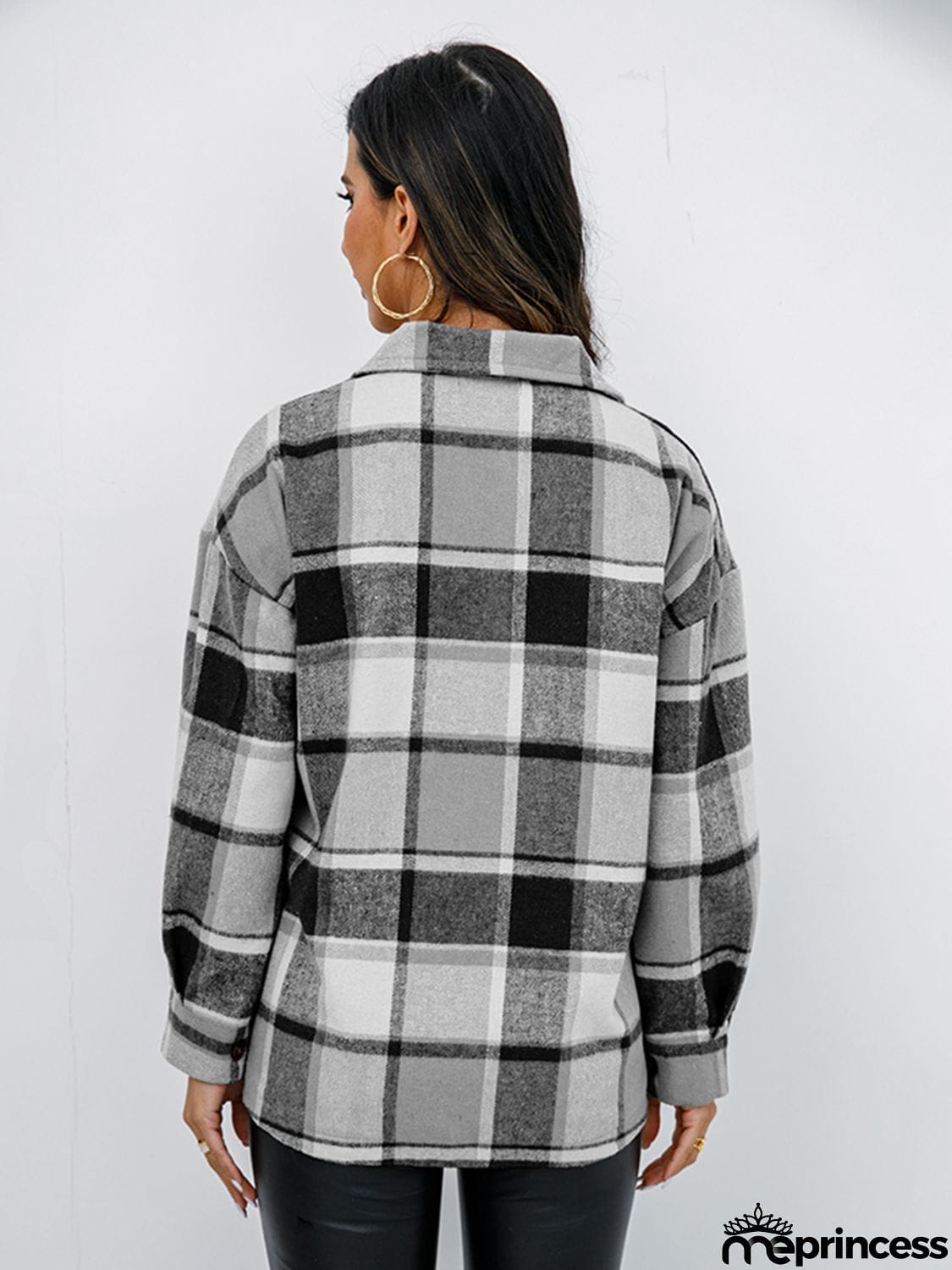 Plaid Button-Down Jacket