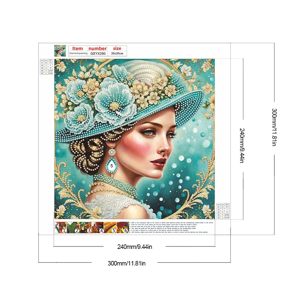 Diamond Painting - Partial Special Shaped Drill - Fashion Lady(Canvas|30*30cm)