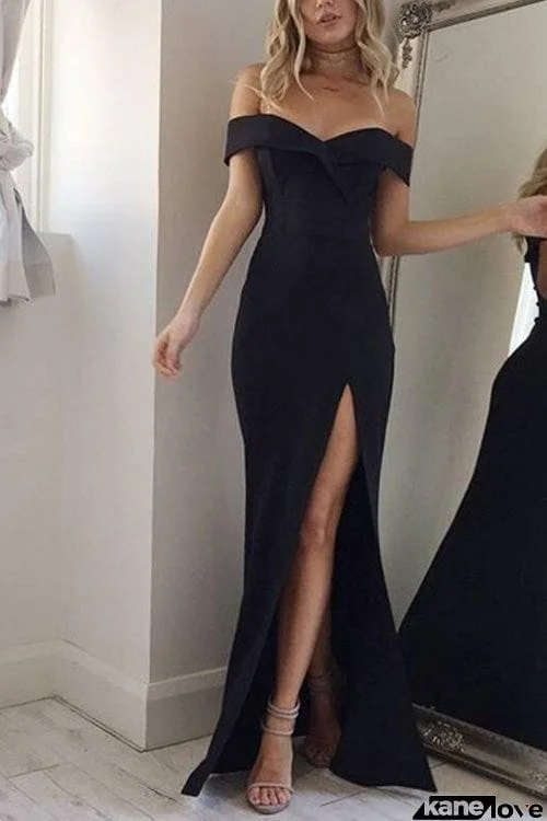 Chic Boat Neck Off Shoulder Dress