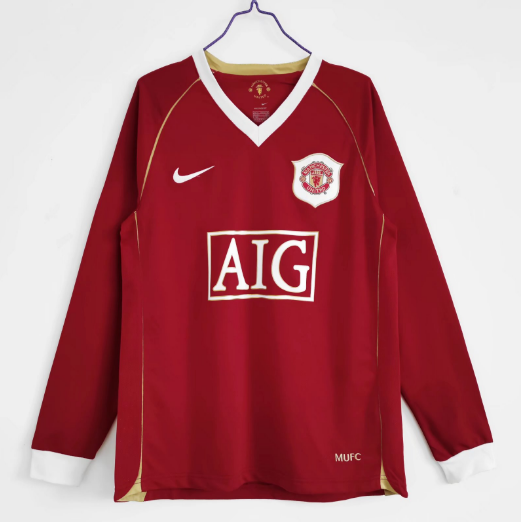 Retro 06/07 Manchester United Home Long Sleeve Football T-Shirt Thai Quality