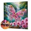 (Pre-Framed)Pink Butterfly-Special Shape Diamond Painting Kit(25x25cm)