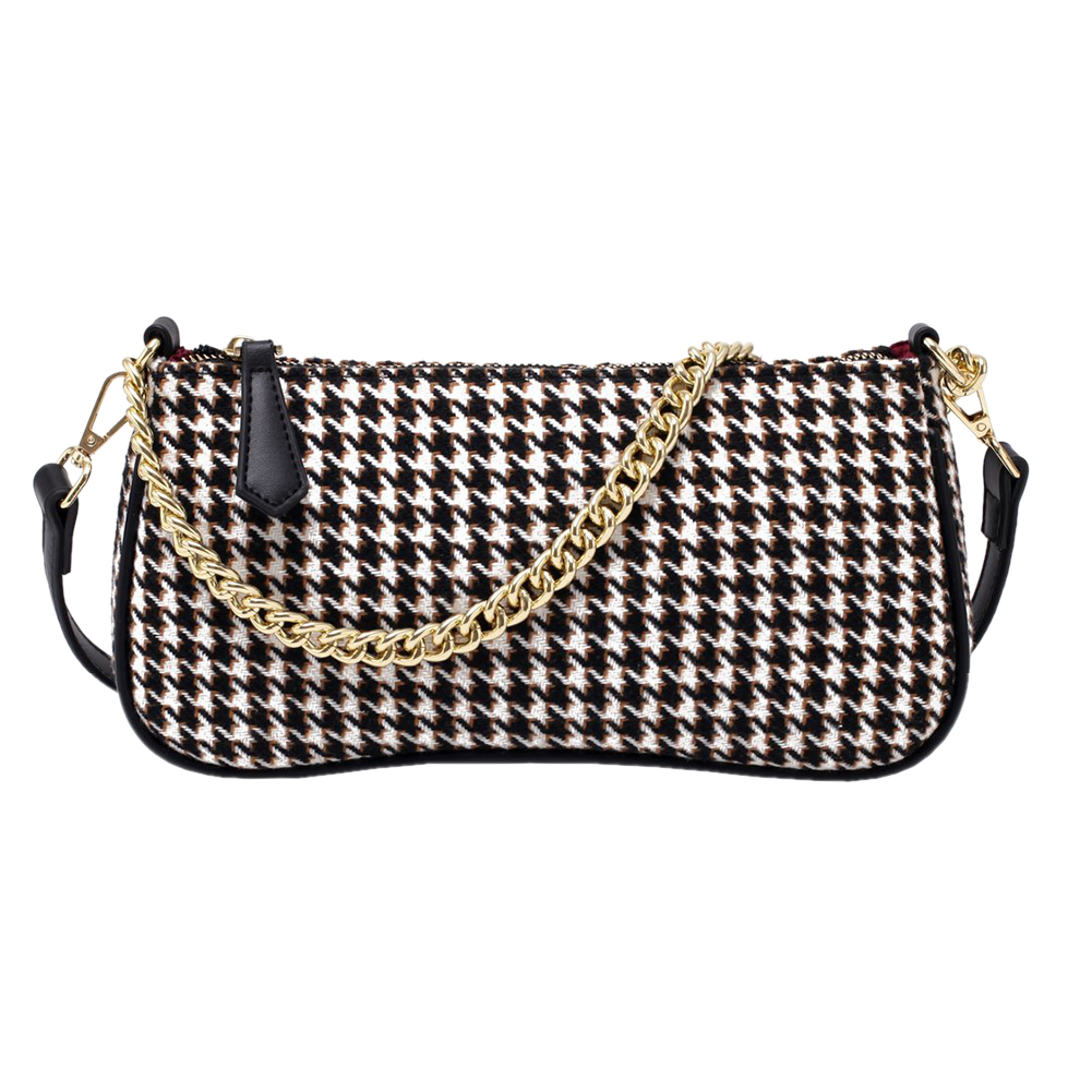 

Fashion Plaid Crossbody Bag Women Woolen Underarm Chain Shoulder Handbag, Brown, 501 Original