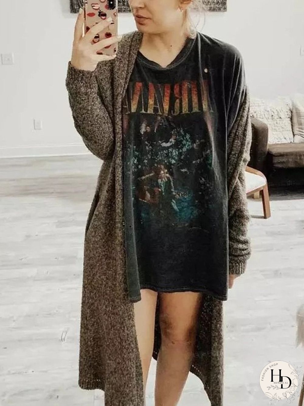 Rock Man Graphic Oversized Tee