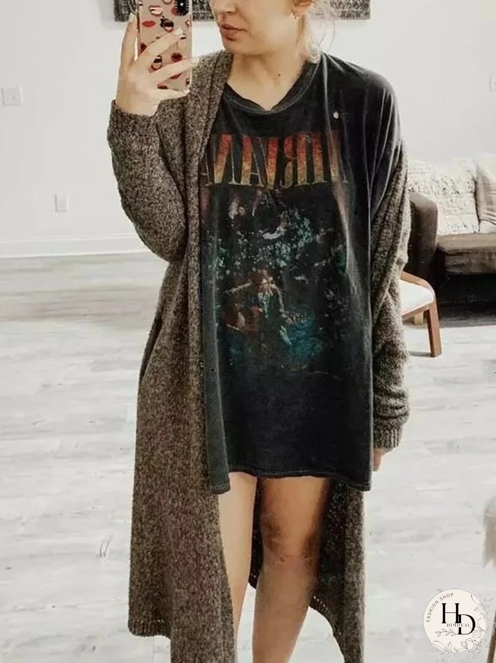 Rock Man Graphic Oversized Tee