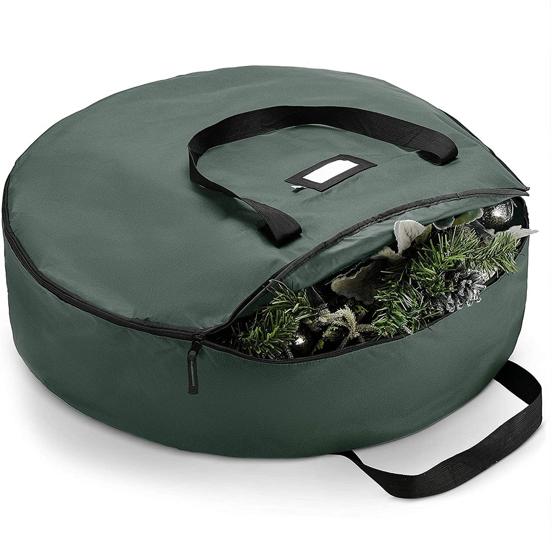 Waterproof Artificial Wreath Storage Bag 36" x 36" x 8" Green