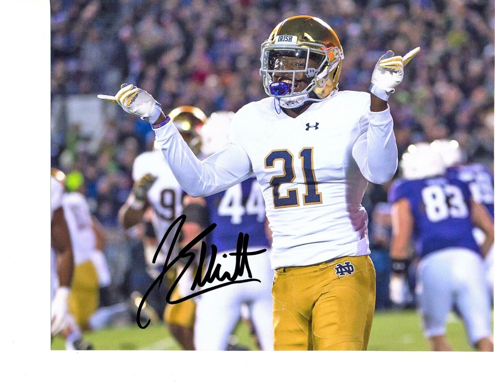 Jalen Elliott Notre Dame Fighting Irish signed autographed 8x10 football Photo Poster painting G