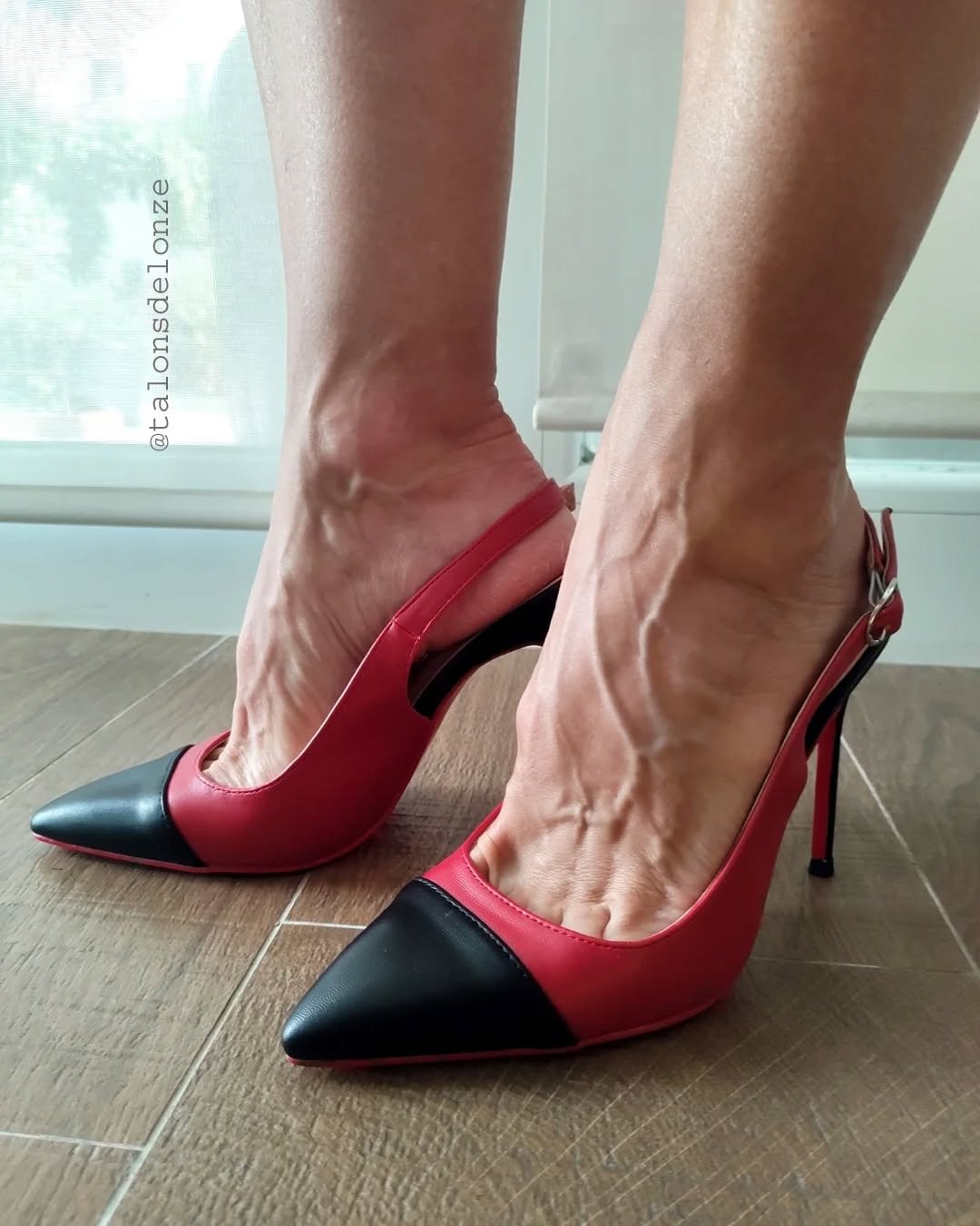 120mm/100mm Women's Sandals Black Stitching Pointed Toe Slingback Red Bottom Heels