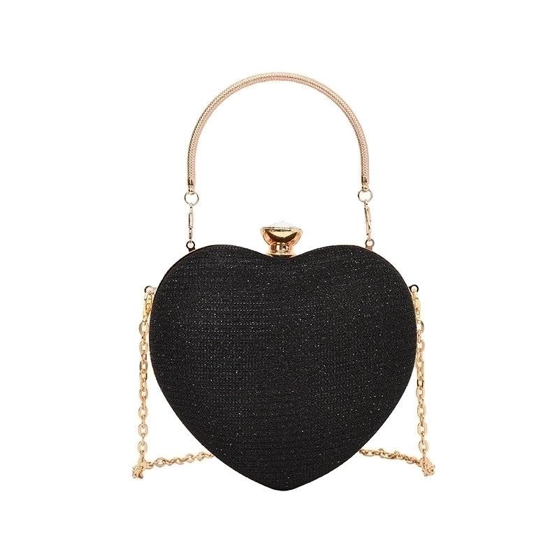 Women’s Medium Pu Leather Solid Color Streetwear Heart-shaped Lock Clasp Crossbody Bag