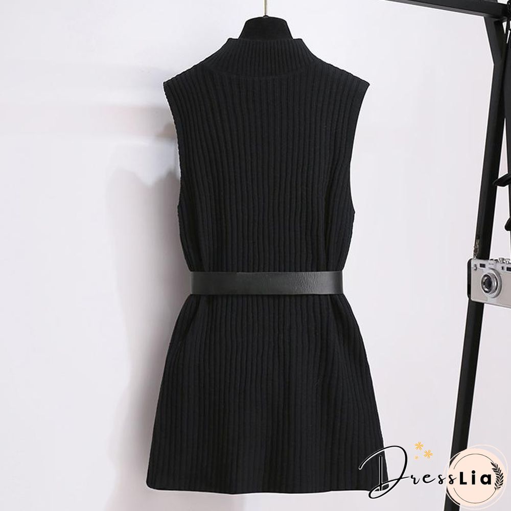 Sweet White Blouse+Knit Vest P15839