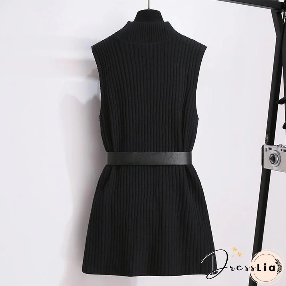 Sweet White Blouse+Knit Vest P15839