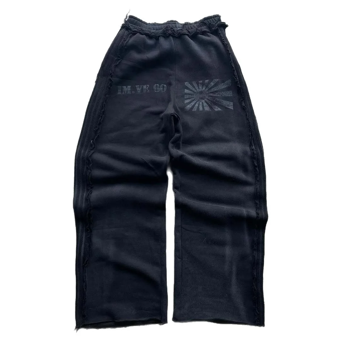 Athvotar Athvotar Two-Piece Hooded Zippered Sweater Street Style Personality Loose Straight Trousers