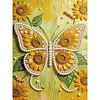 DIY Pearl Painting Sunflower Butterfly for Home Wall Decor with Frame(30x40cm)