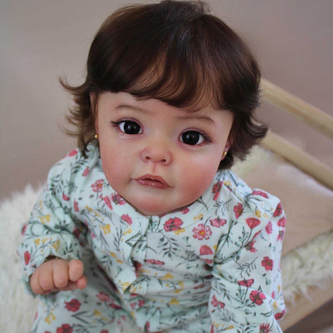 22" Soft Vinyl Silicone Lifelike Awake Cute Reborn Baby Toddler Girl Doll Leila With Bright&Innocent Eyes