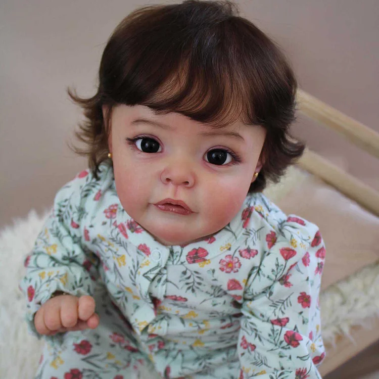 22" Soft Vinyl Silicone Lifelike Awake Cute Reborn Baby Toddler Girl Doll Leila With Bright&Innocent Eyes Rebornartdoll® RSAW-Rebornartdoll®
