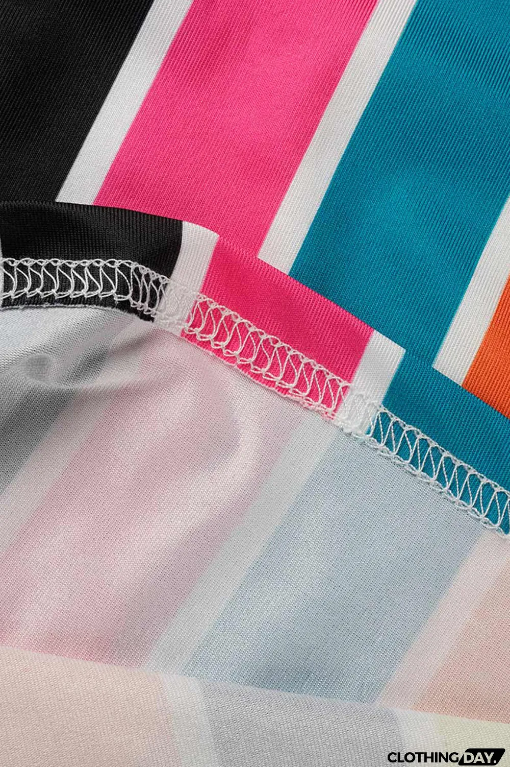 Colour Fashion Casual Plus Size Striped Print Basic O Neck Vest Dress