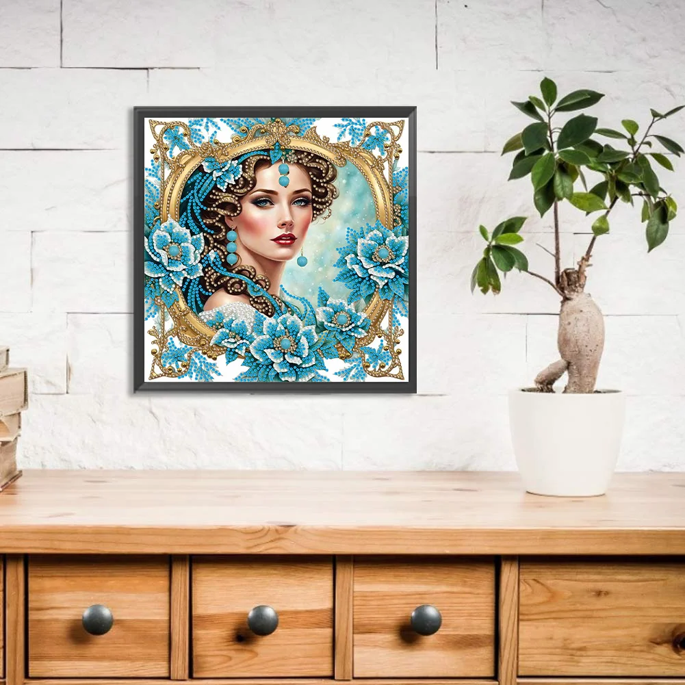 Diamond Painting - Partial Special Shaped Drill - Fashion Lady(Canvas|30*30cm)