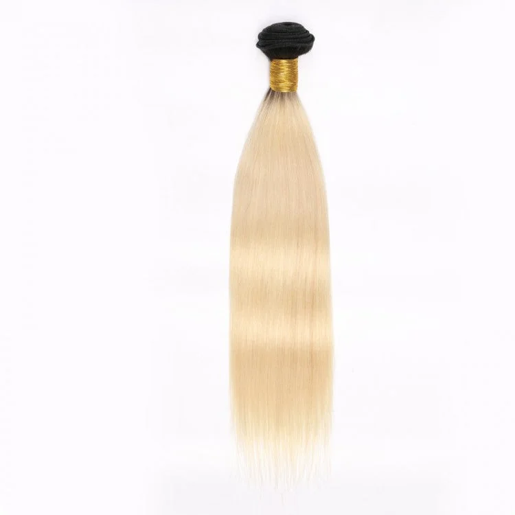 Straight Ombre Black to Blonde Brazilian Virgin Human Hair Bundle