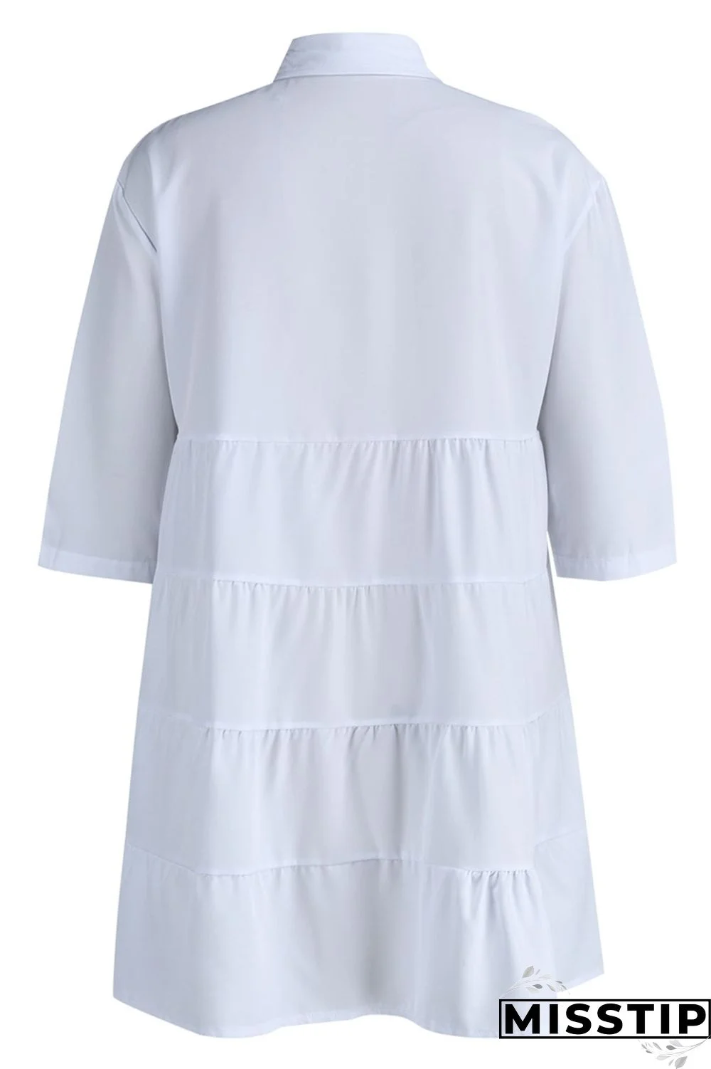 Black Casual Solid Patchwork Buckle Turndown Collar A Line Dresses