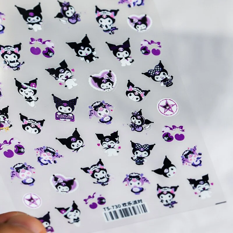 Churchf hop Style Grimace Black Style Stickers for Nails Butterfly Cartoon Animal Foil for Nails Sticker Art Decorations-Nail Inspo