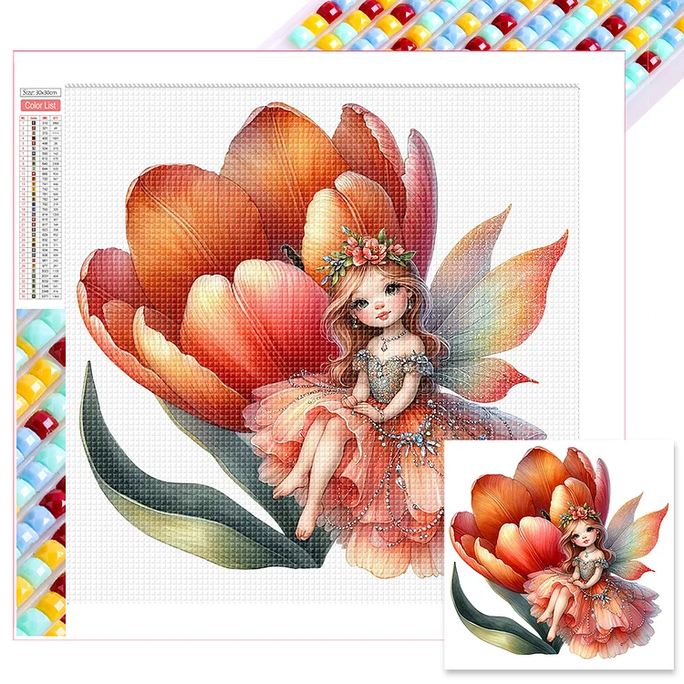 Full Square Diamond Painting - Flower Fairy 30*30CM