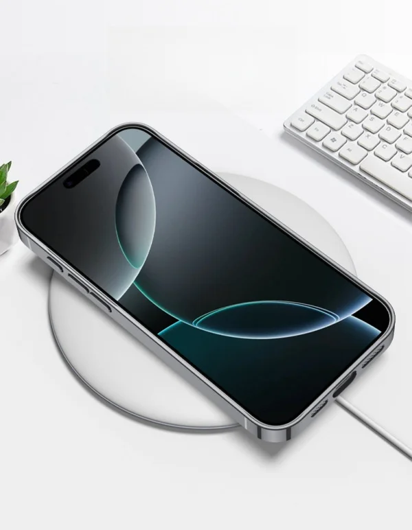 Electroplating Plain Leather Z-shaped Wireless Charging IPhone 16 Anti-fall Leather Case