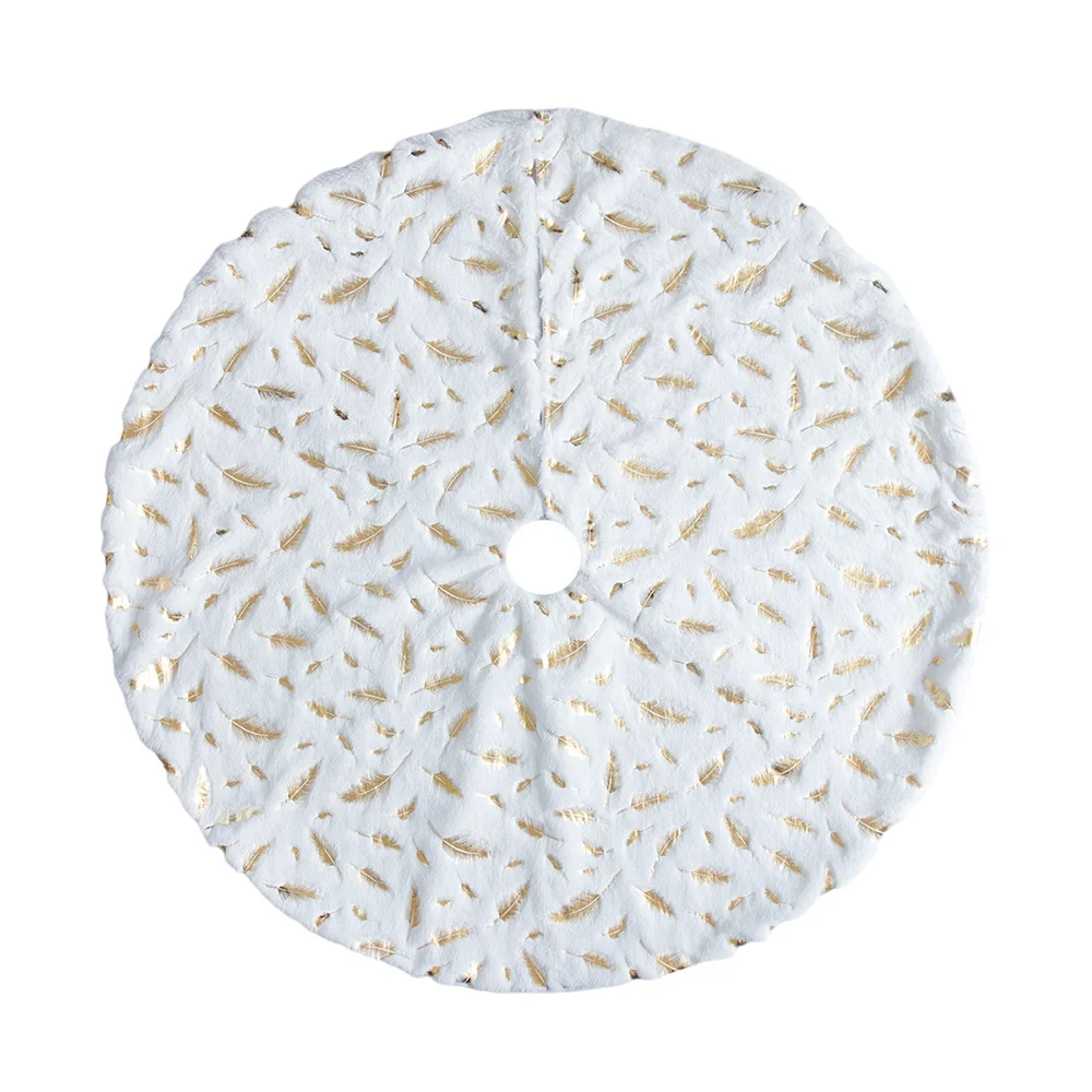 New simple white plush feather Christmas tree skirt home decoration