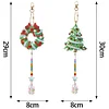2pcs/set DIY Diamond Drawing Suncatcher Hanging Ornament Kit (Wreath Xmas Tree)