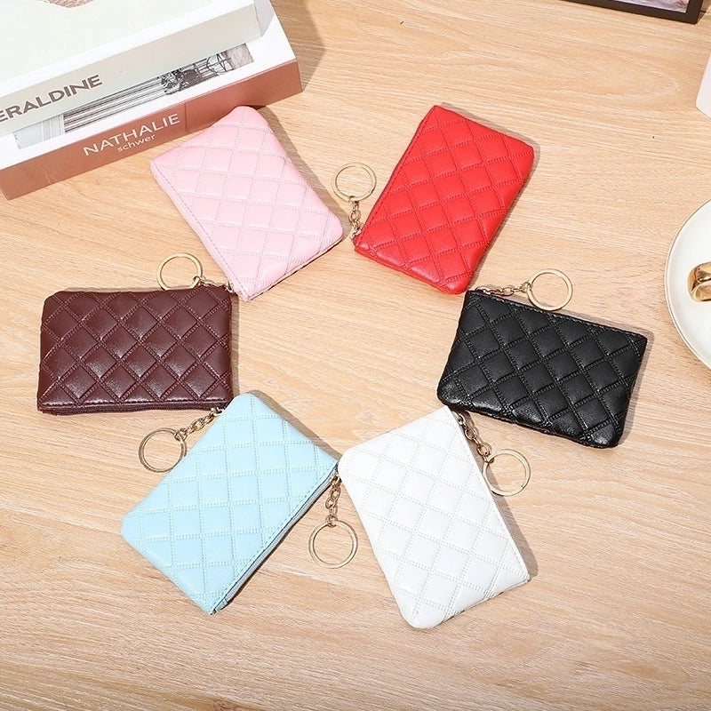 Women’s Solid Color Pu Leather Zipper Coin Purses