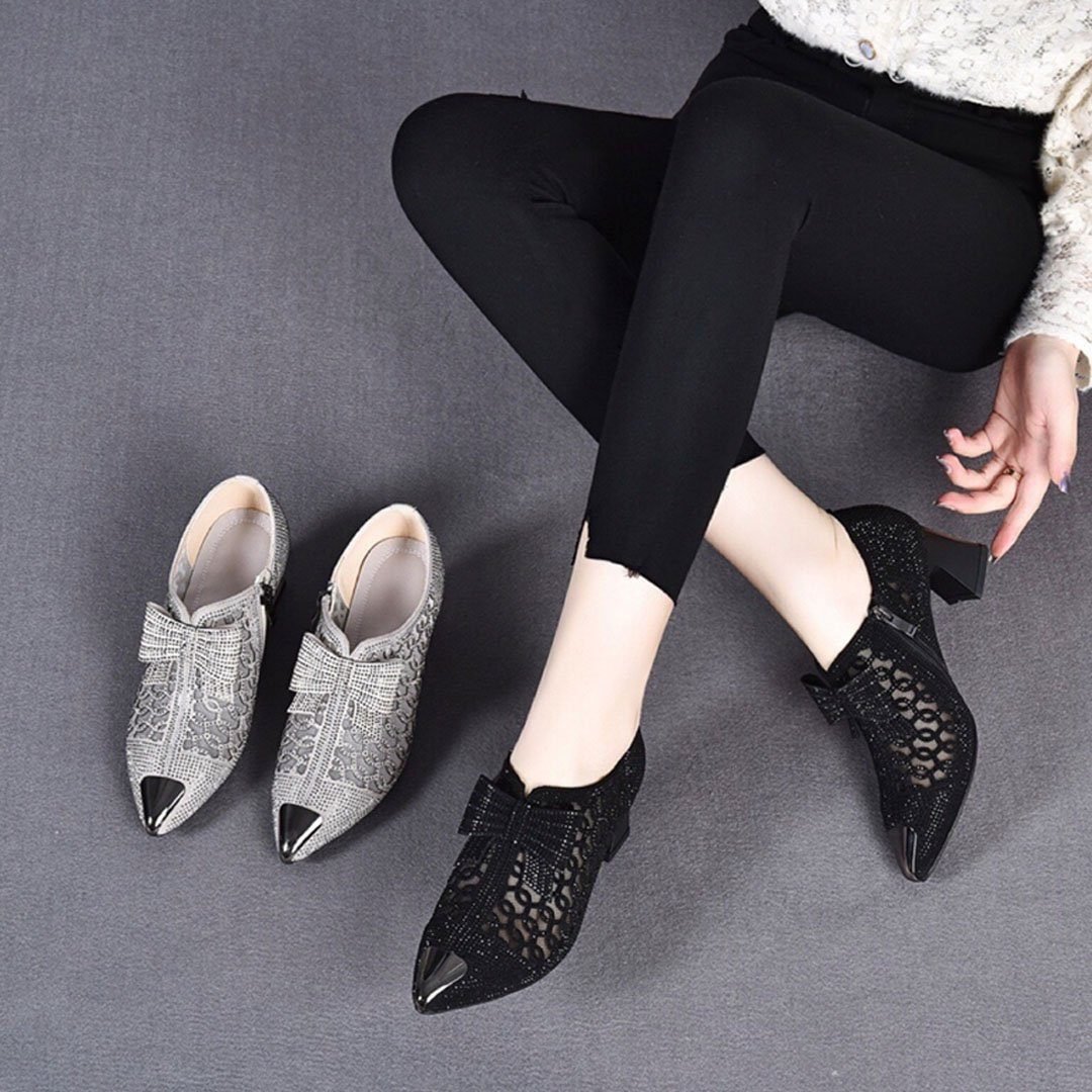 Womens Victoria Rhinestone Mesh Heels